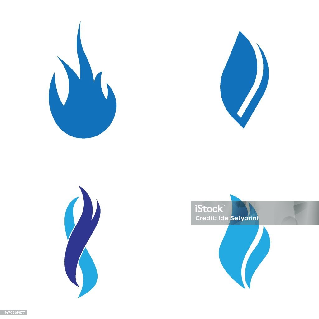 Vetores de Logotipo Azul Da Chama Do Fogo e mais imagens de