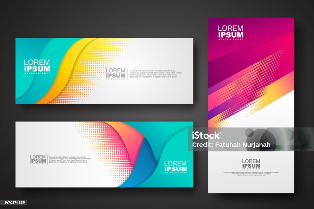 Color Guide Banner Banner Set Design Template In Trendy Dynamic Gradient Colors Stock ...
