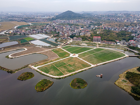 Agricultural land with rich water resources in traditional rural areas