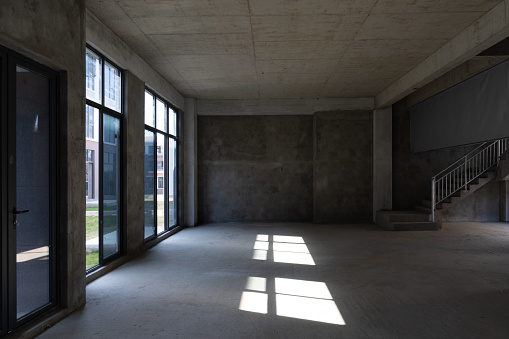 Undecorated empty building interior