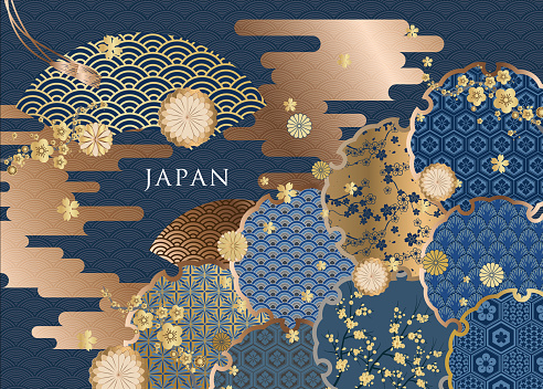 Japanese Pattern Rug Background Traditional Japanese Pattern Background Design Stock Illustration ...