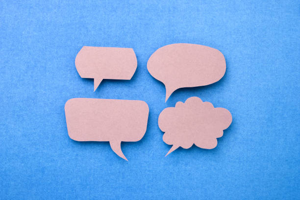 istock Gray speech bubble or text box made of color paper cut. 1470377553
