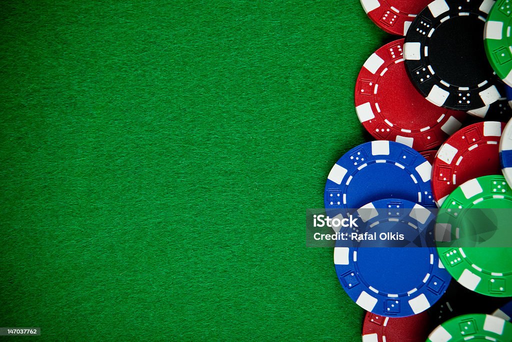 Chip di gioco d'azzardo con spazio copia - Foto stock royalty-free di Feltro