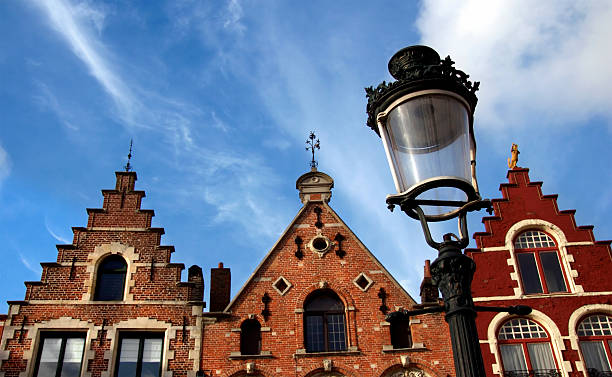 istock Roofs with streetlight in Bruges, Belgium 147037986