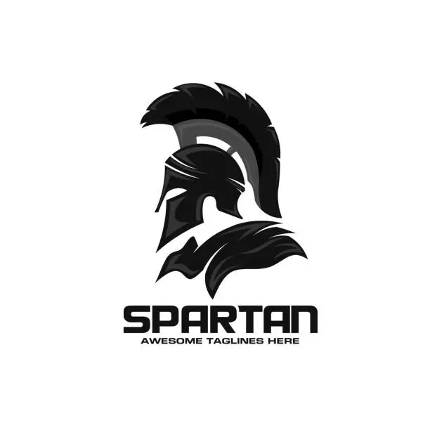 Vector illustration of spartan warrior helmet vector