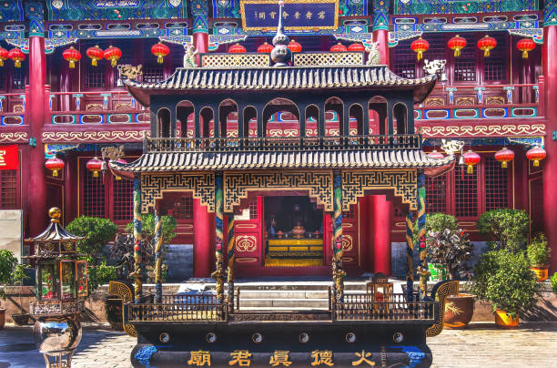 Dianmen Shichahai Fire Huo de Zhen Temple Incense Burner Beijing China Famous Taoist Temple on Houhai Lake in Beijing