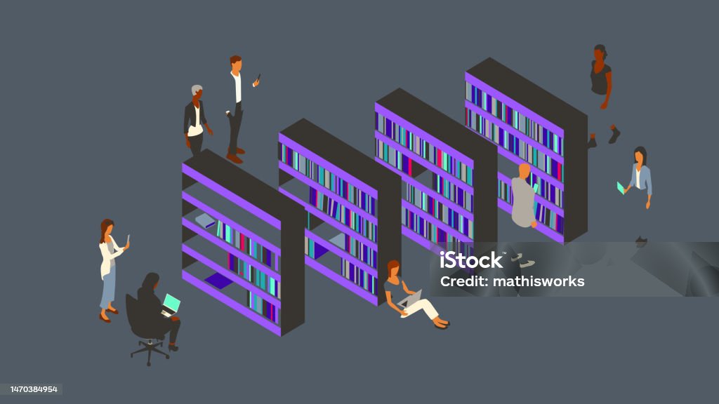 Software Library Stock Illustration - Download Image Now - Technology ...
