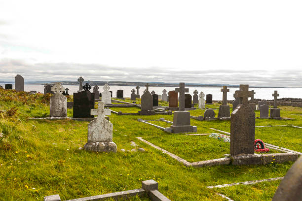 Metallic Tombstone On Field Against Sky