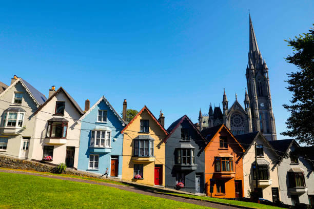 istock Cathedral and colorful homes in Ireland 1470385934