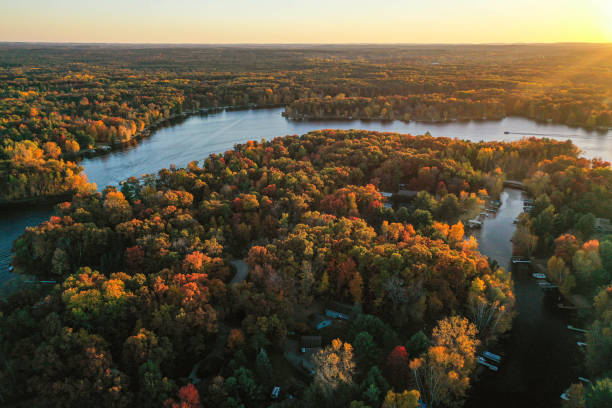 istock Sun sets on beautiful fall day in Wisconsin. 1470388466