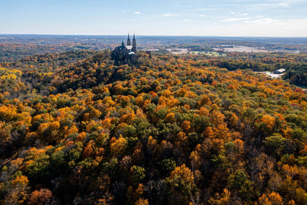istock Church and fall color in Wisconsin. 1470388468