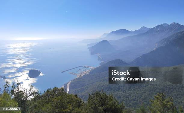 Antaliya Region Mountain And Sea View Stock Photo - Download Image Now - Antalya Province, Color Image, Day