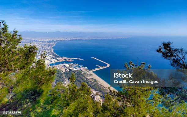 Antaliya City And Sea View From Above Stock Photo - Download Image Now - Antalya Province, Beach, Blue