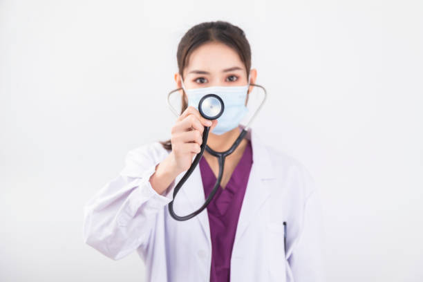 istock A female doctor on a white background 1470389175