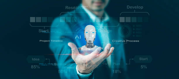 istock AI technology in everyday life, Technology, and people concept man use AI to help work, AI Learning, and Artificial Intelligence Concept. Business, modern technology, internet, and networking concept 1470390104