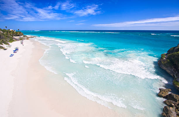 kran-strand - barbados vacation stock-fotos und bilder