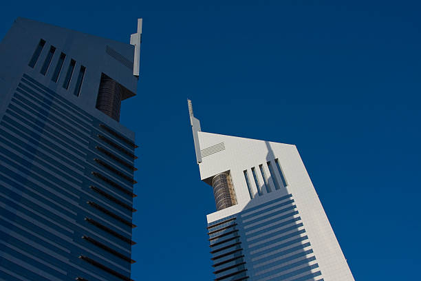 istock Emirates towers against a blue sky in Dubai 147039545