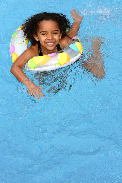 Happy Child Swimming stock photo