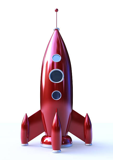 레드 로켓 - rocket spaceship retro revival ufo 뉴스 사진 이미지