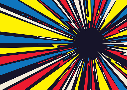 Abstract radial speed  stripe lines background for comic books