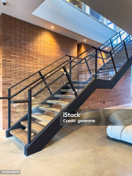 Stairs In A Loft Stock Photo - Download Image Now - Modern, Staircase, Majestic