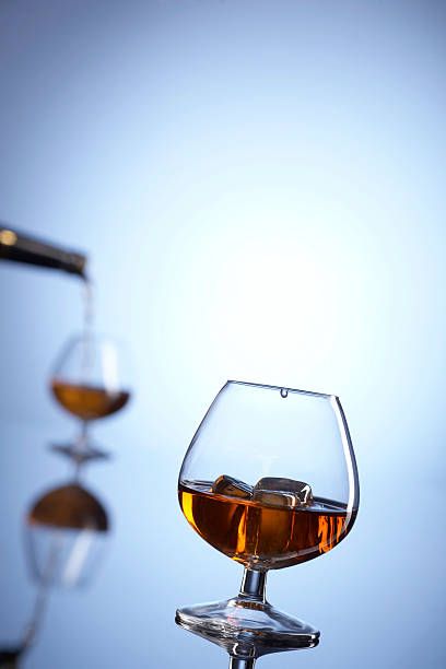 glass of whiskey stock photo