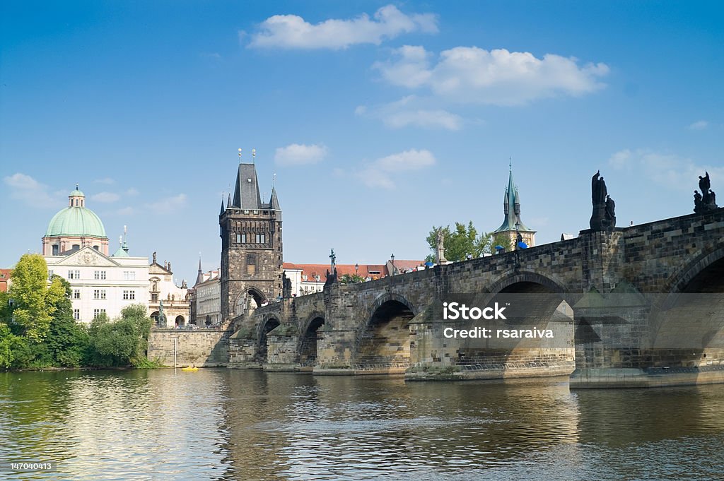 Charles Bridge Charles Bridge in Prague against a blue sky Arch - Architectural Feature Stock Photo