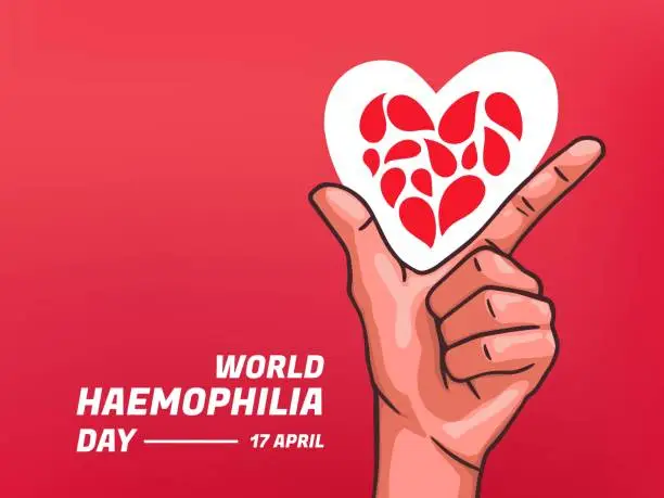 Vector illustration of World Haemophilia Day Concept Design. Increase awareness of blood disease, von Willebrand disease and other inherited bleeding disorders