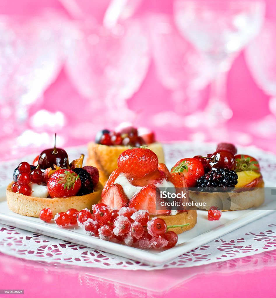 Delicious cake Fruit cakes on a plate Bakery Stock Photo