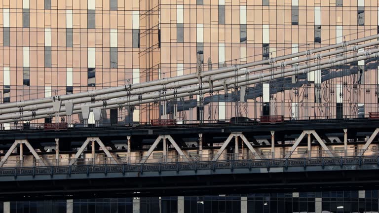 Manhattan Bridge Subway Train Crossing