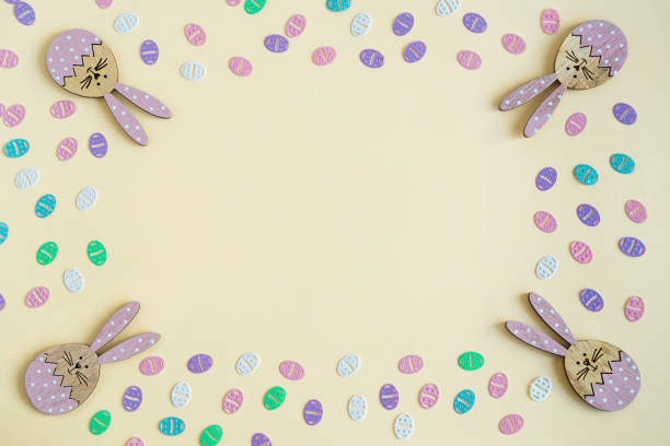 istock easter Colorful eggs confetti on pastel background 1470405852