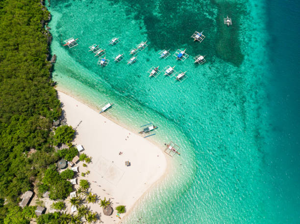istock Seascape with tropical island. 1470406053