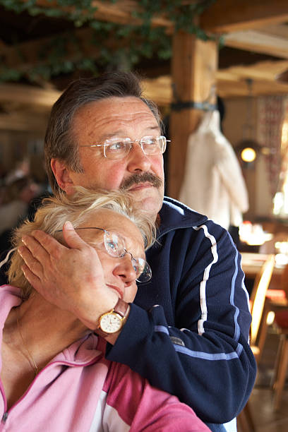 Lovers in their age stock photo