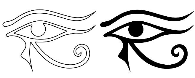 Eye of Horus sign set isolated on white background