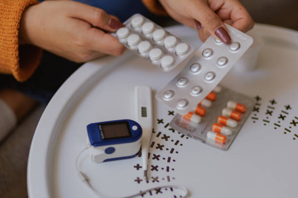 istock Latina woman self-medicates at home 1470410068