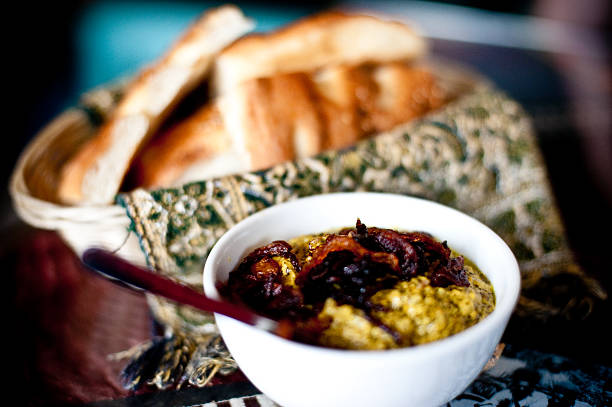 Bread and Dip stock photo