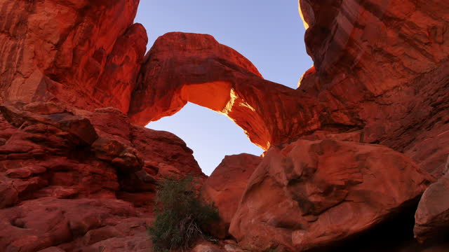 Arches National Park Tilt Down Double Arch Sunset Utah Southwest USA