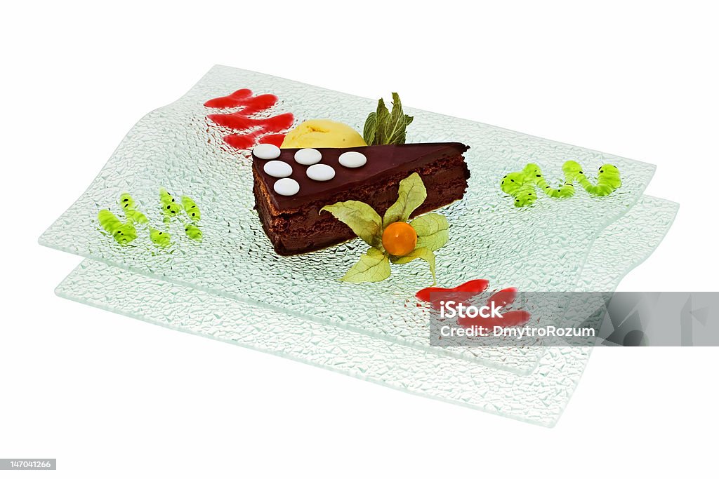 チョコレートケーキ - アイスクリームのロイヤリティフリーストックフォト