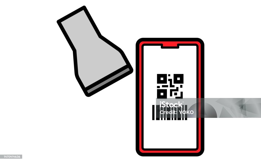 Paying Scanner Vector Illustration Of Paying By Reading A Barcode With A Scanner Stock ...