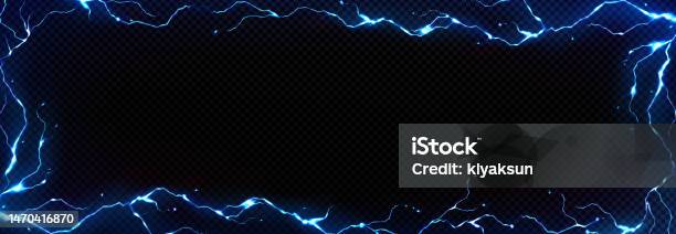 Lightning Frame Thunder Bolt Effect Background Stock Illustration ...