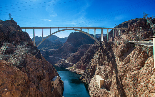 Road bridge connecting Arizona & Nevada over Hoover Dam