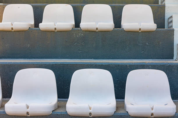Stadium tribune with white seats. Canon EOS 1Ds mkIII