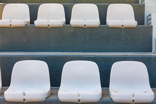 Red seats at the stadium