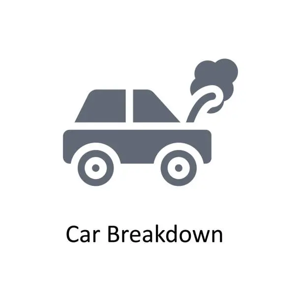Vector illustration of Car Breakdown Vector Solid Icons. Simple stock illustration stock