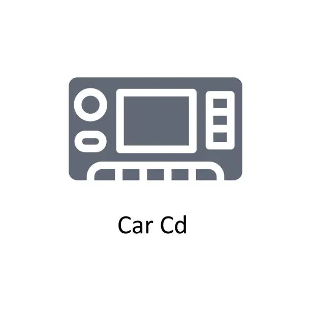 Vector illustration of Car Cd  Vector Solid Icons. Simple stock illustration stock