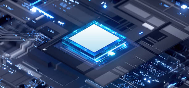 istock 3D rendering of cyberpunk AI. Circuit board. Technology background. Central Computer Processors CPU and GPU concept. Motherboard digital chip. Tech science background. 1470420469