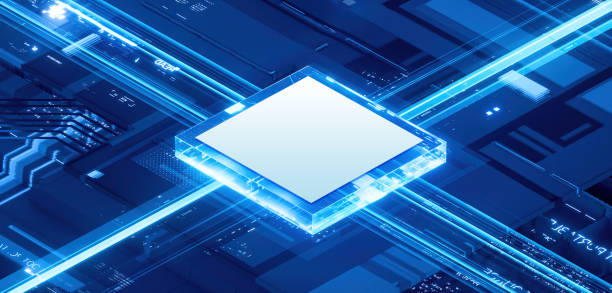istock 3D rendering of cyberpunk AI. Circuit board. Technology background. Central Computer Processors CPU and GPU concept. Motherboard digital chip. Tech science background. 1470420479