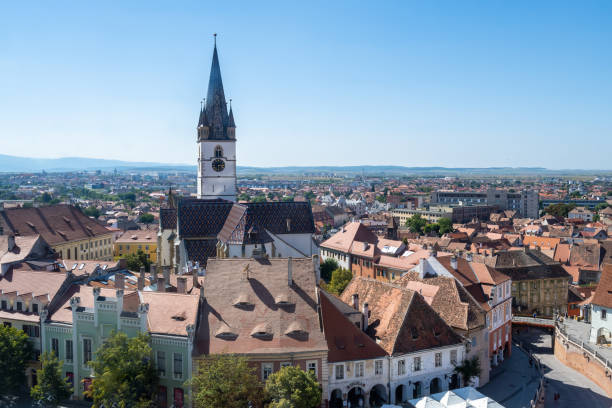 istock Panoramic view of Sibiu city, Romania. 1470424488