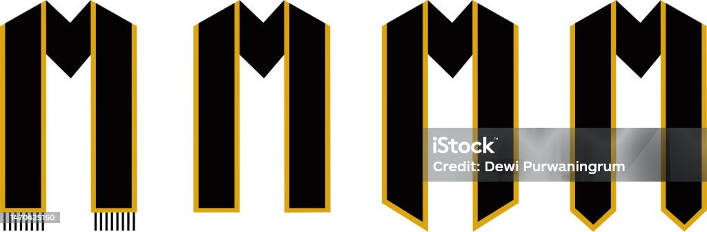 Graduation Sash Vector Illustration Graduation Black Gold Sash