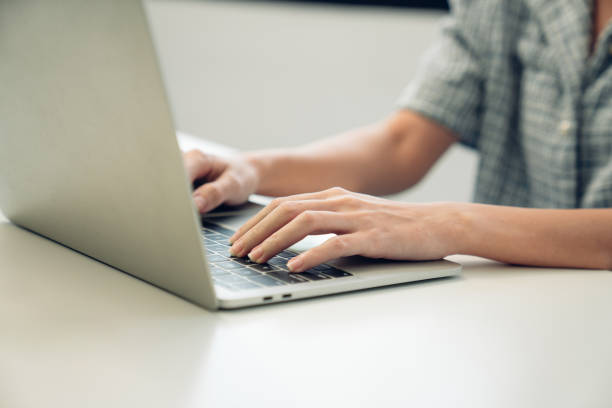 istock Businesswoman typing keyboard on laptop or computer. 1470427444